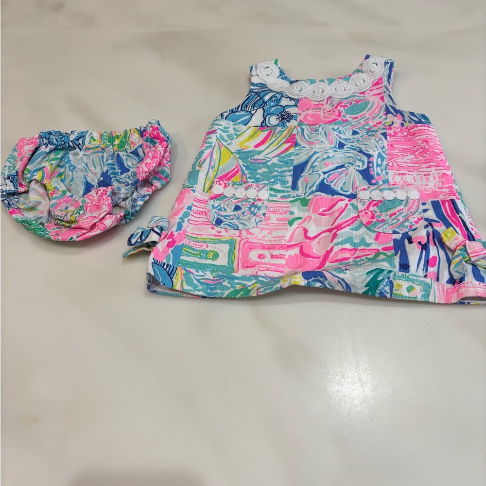 Lilly Pulitzer Pink and Blue Kids One Piece